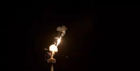 AI Video from prompt: A realistic small explosion in the sky with a br