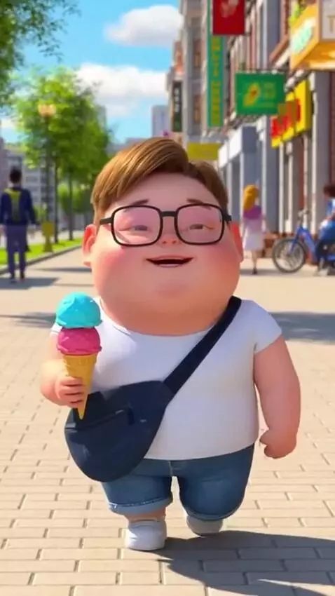 AI Video from prompt: Create an animated video featuring a small, chub