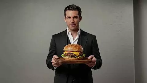 AI Video from prompt: *have him say* Eat my Meat. Meaning hamburger yo