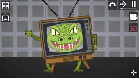 AI Video from prompt: A vintage 1980s CRT television set with rabbit e