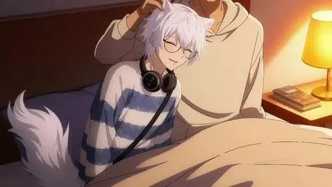 AI Video from prompt: A character with white, messy hair, glasses, a f