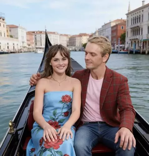 AI Video from prompt: the man puts his hand on the girl,s shoulder. th
