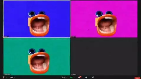 AI Video from prompt: zoom calling 3 agk on separate cameras headless 