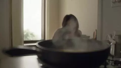 AI Video from prompt: Woke up and hears noise downstairs.  it sounds l