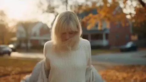 AI Video from prompt: A short petite white girl takes off her shirt wh