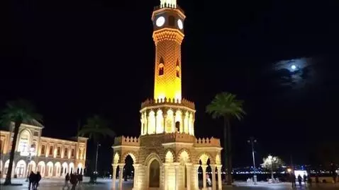 AI Video from prompt: Izmir Konak Clock Tower, night, 2011.
