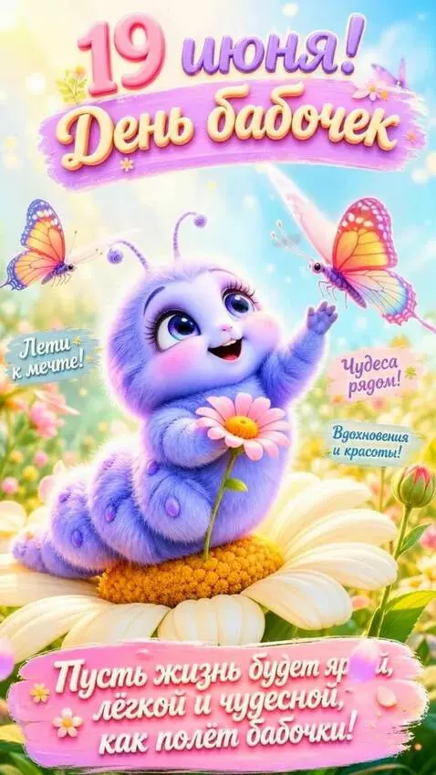 AI Video from prompt: The Caterpillar moves , smiles, and the Butterfl