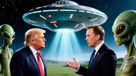 AI Video from prompt: donald j trump and elon musk In the UFO being in