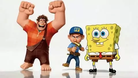 AI Video from prompt: Wreck it ralph, fix it Felix and spongebob show 