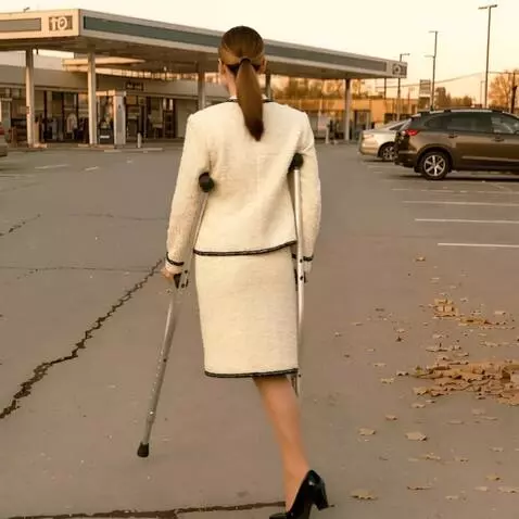 AI Video from prompt: The camera shoots from behind a very beautiful o