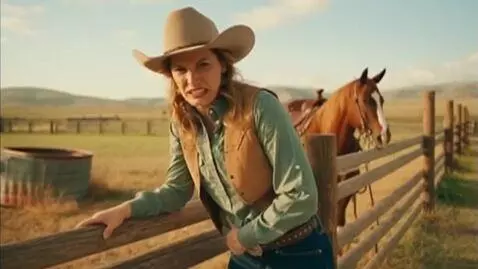 AI Video from prompt: CowGirl has diarrhea from laxatives
