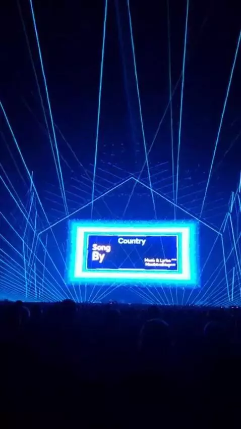 AI Video from prompt: The image depicts a large concert stage during a