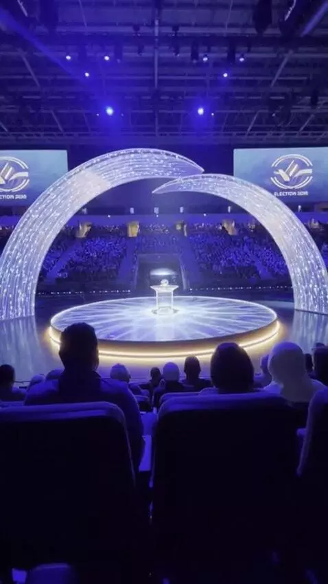 AI Video from prompt: First-person perspective: Sitting in the arena h