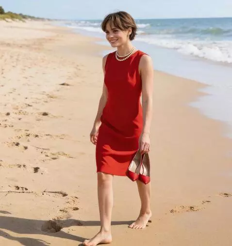 AI Video from prompt: a girl is walking along the beach