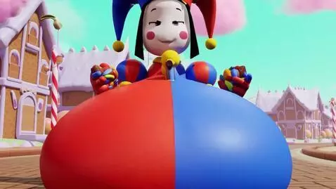 AI Video from prompt: A sketch comedy 3d clip. A 25 year old jester wo