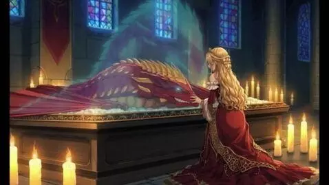 AI Video from prompt: Bring this photo to life dragon died in the drag