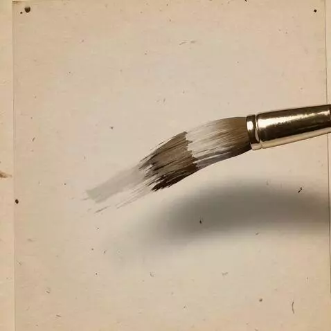 AI Video from prompt: A cinematic macro shot of a single paintbrush st