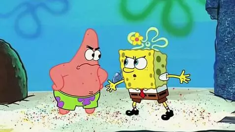 AI Video from prompt: Spongebob and patrick arguing spongebob says "Fr
