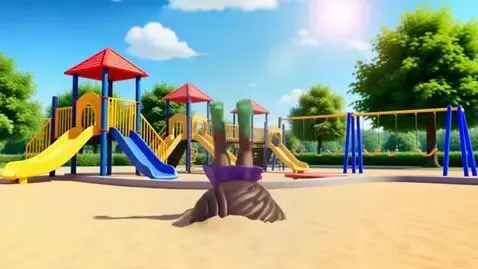 AI Video from prompt: The black girl starts burrowing down in the sand