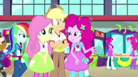 AI Video from prompt: Applejack, Fluttershy, Pinkie Pie, and Rainbow D