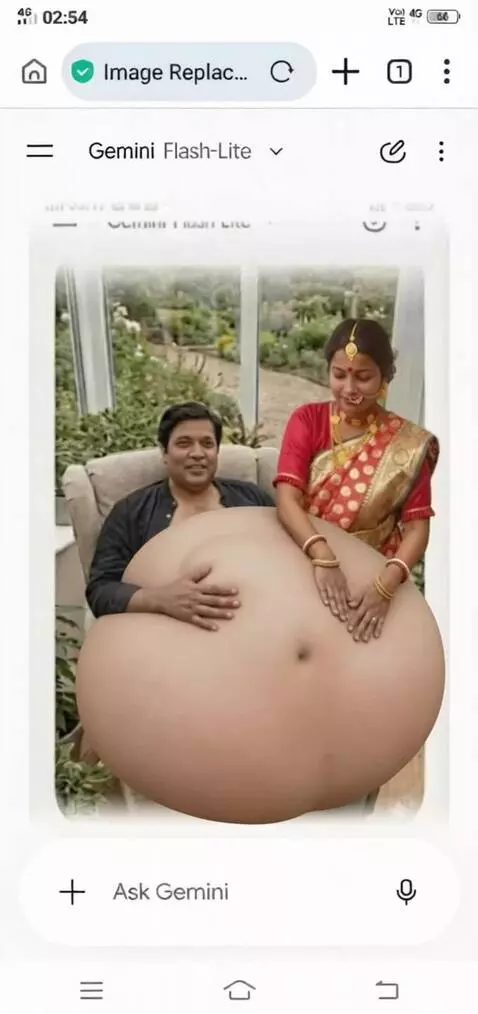 AI Video from prompt: Create a video where this lady is rubbing her bo