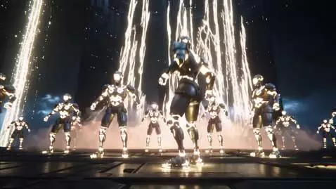 AI Video from prompt: Epic cinematic sequence where countless AI entit