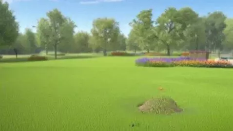 AI Video from prompt: The black girl starts burrowing down in the gras
