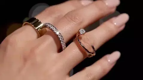 AI Video from prompt: Macro close-up of rings appearing one by one on 