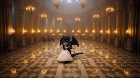 AI Video from prompt: Bring this photo to life beauty and the dragon d