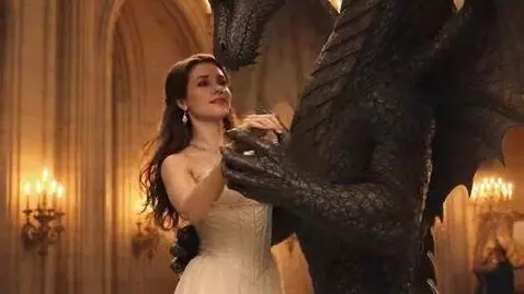 AI Video from prompt: Bring this photo to life beauty and the dragon d