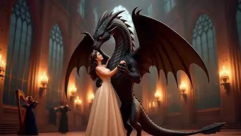 AI Video from prompt: Bring this photo to life beauty and the dragon d