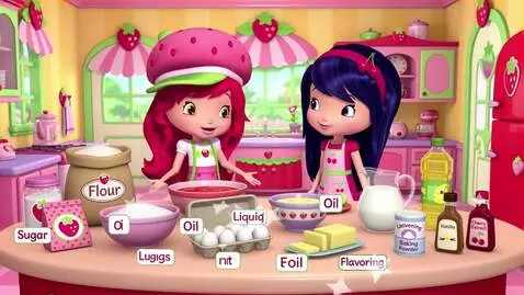AI Video from prompt: Strawberry Shortcake and Cherry Jam are making a