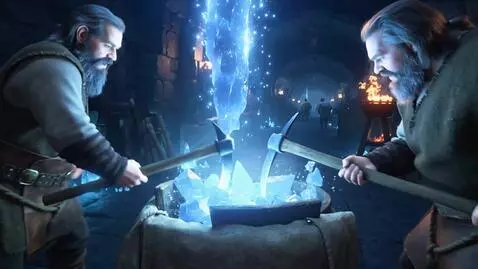 AI Video from prompt: Discovery of Mithril: "Dynamic cinematic fantasy