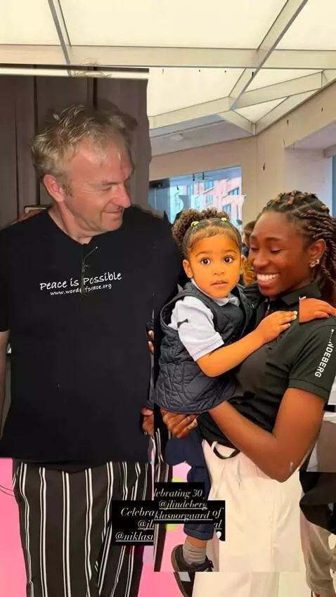 AI Video from prompt: the mix race couple happily pose with their 3 ye