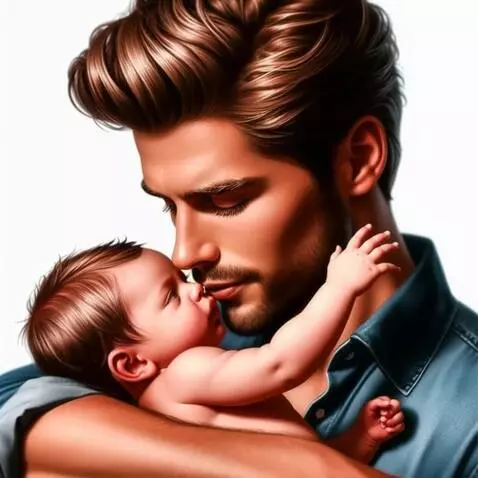 AI Video from prompt: The child looks at his father, and he hugs and k