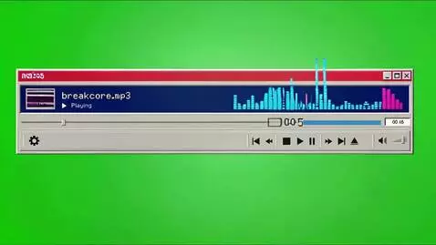 AI Video from prompt: Animate this retro Windows 95 style audio player