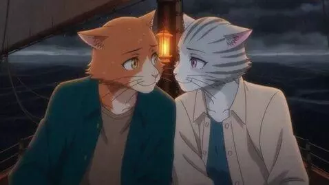 AI Video from prompt: A cinematic anime-style romantic comedy scene on