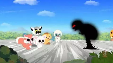 AI Video from prompt: TV yoohoo and friends lost episode black ghost y