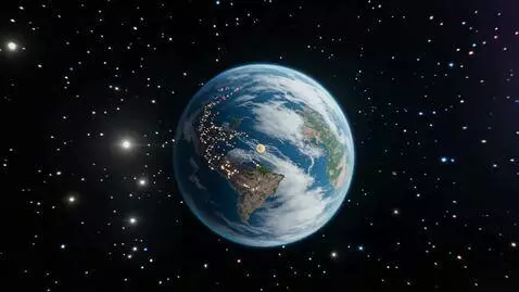 AI Video from prompt: View from space: Earth, Milky Way, many stars. S