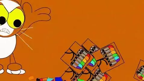 AI Video from prompt: Meowl says 'stupid f*cking crayons! That was my 