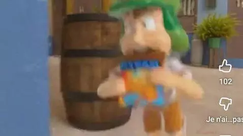 AI Video from prompt: El chavo screaming chips lavalava chicken stars 