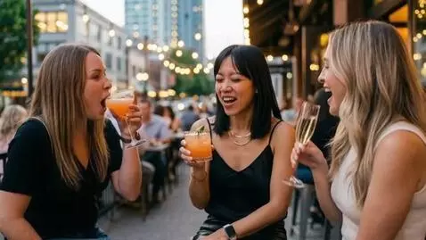 AI Video from prompt: Three women are having brunch when suddenly they