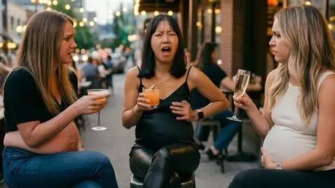 AI Video from prompt: Bloated, gassy, burping women at brunch don't kn