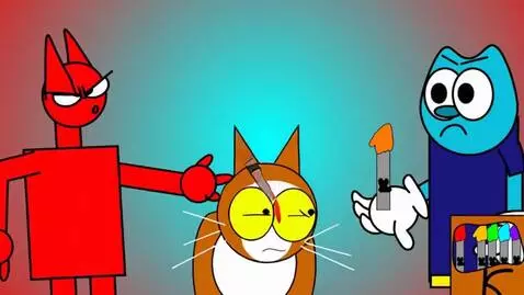 AI Video from prompt: Catguy says 'Stupid f*cking crayons!' Catguy thr