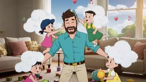 AI Video from prompt: A funny and heartwarming cinematic cartoon scene