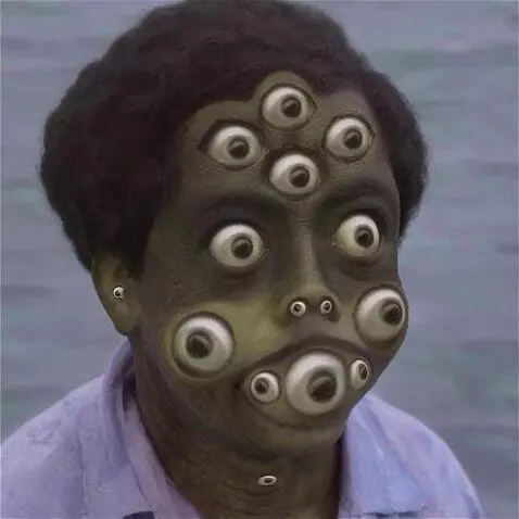 AI Video from prompt: Close-up of a surreal fleshy spherical creature 