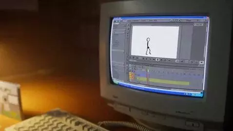 AI Video from prompt: 2006 computer software commercial, fictional ani