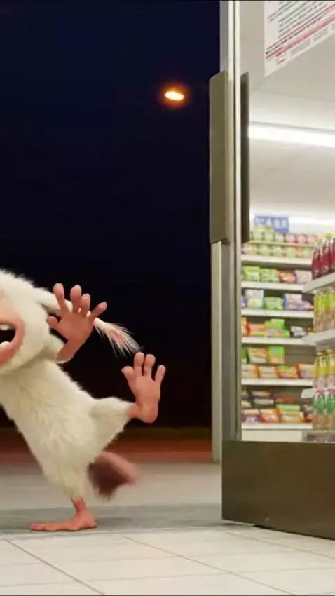 AI Video from prompt: Create an AI where Booba climbs into a store and