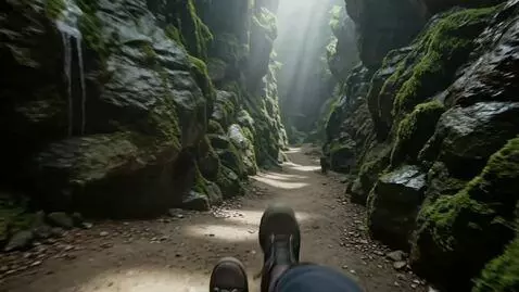 AI Video from prompt: Photorealistic hike in the narrows