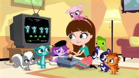 AI Video from prompt: The pets and Blythe Baxter with a joystick playi